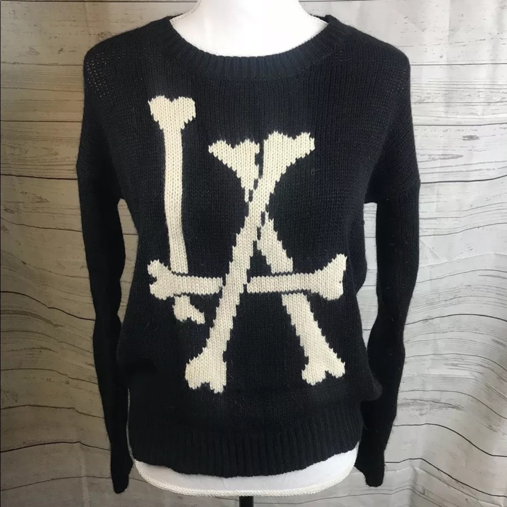 LIRA Originals Med Black LA Open Elbow Sweater